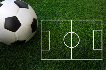 Soccer football field background with pitch lines