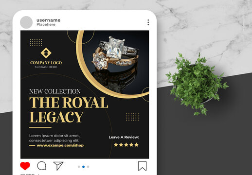 Gold  And Black Jewelry Social Media Post