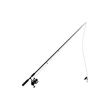 recommend clip art: Fishing rod icon isolated on transparent background