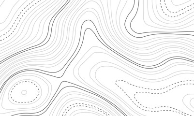 Wave topographic contour map, topographic wavy map doted line background. Abstract geographic wave grid line map. Geographic mountain relief background. - obrazy, fototapety, plakaty