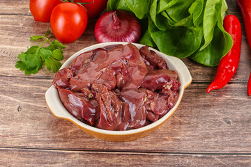 Raw chicken liver for cooking