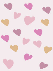 pink heart background illustration 핑크 하트 사랑 배경