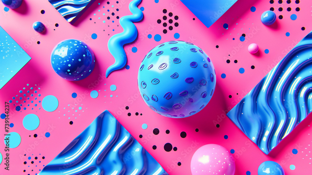 Poster festive background of colorful bubbles and spheres, creating a playful and creative pattern for cele