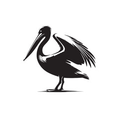 Twilight Elegance: Pelican Silhouette in Evening Splendor - Pelican Illustration
