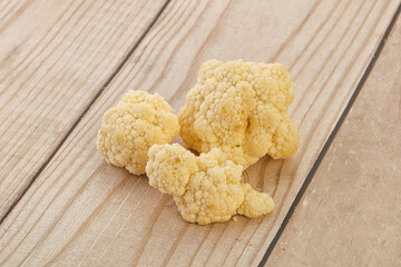 Raw white cauliflower cabbage heap