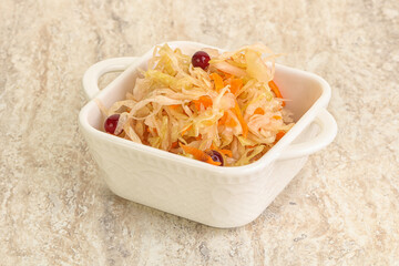 Fermented cabbage - sauerkraut in the bowl