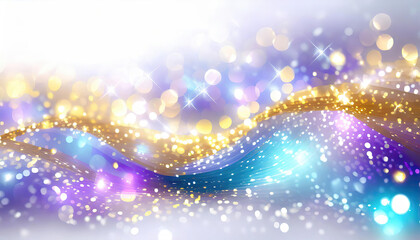Abstract background with gold particle, Christmas Golden light shine particles Bokeh Effect Holiday Glitter, Generated AI