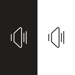 Audio speaker volume on line art icon for apps and websites