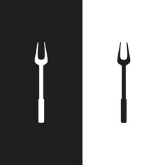 Spatula and fork icon. BBQ and grill tools. Barbecue utensil. Vector illustration.