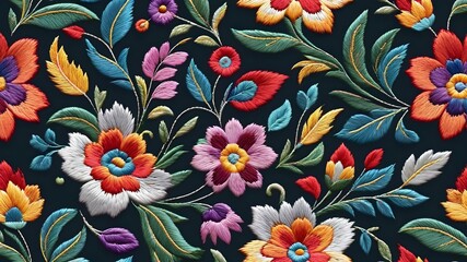 seamless embroidery  floral pattern,seamless embroidery  floral pattern