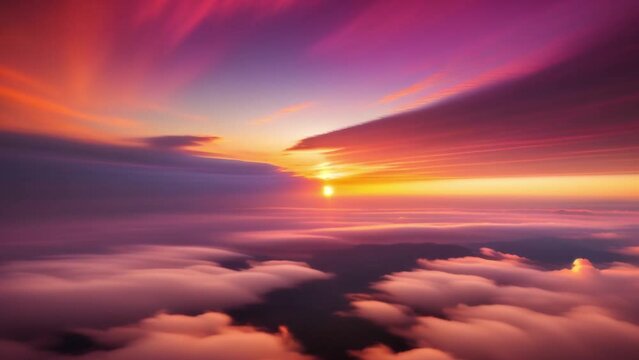 Time lapses unveil a symphony of hues, as the sky transforms into a vibrant tapestry of sunset clouds, painting the horizon with every shade imaginable.
