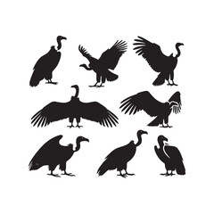 Sublime Minimalism: Exquisite Vulture Silhouette in the Shadows - Vulture Illustration
