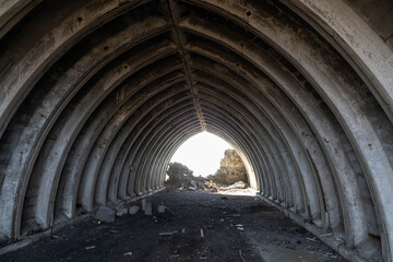Old concrete tunnel, former missile silo - 739152098