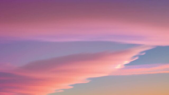 A breathtaking spectacle unfolds as pastel tones paint the canvas of the sky in this stunning timelapse footage.
