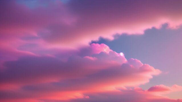 A breathtaking time-lapse unfolds, showcasing the gentle transition of pastel skies adorned with drifting clouds.
