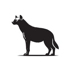 Whispering Shadows: Intriguing Minimallest Hyena Silhouette Enigma - Hyena Vector
