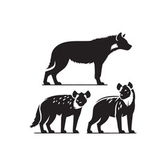 Galactic Glimmer: A Cosmic Minimallest Hyena Silhouette Illumination - Hyena Vector
