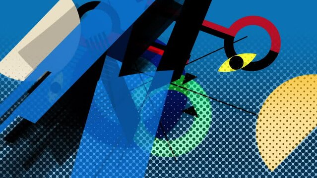 animation - abstract minimalist geometric background with halftone effect