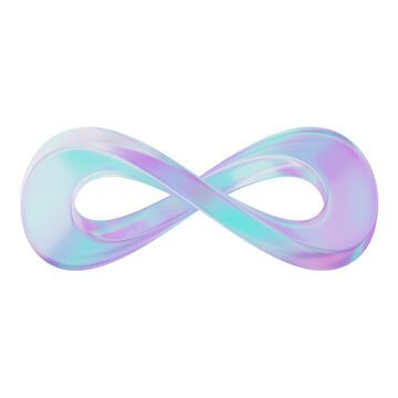 Infinty 3d icon isolated White Background 3d rendering