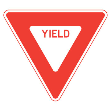 vector yield traffic sign