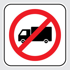 vector no trucks traffic sign