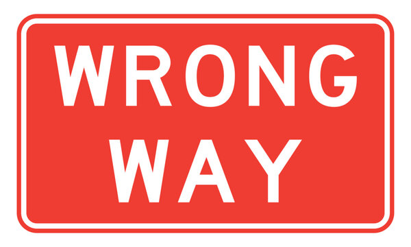 vector wrong way traffic sign