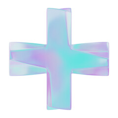 Obraz premium Vortex Cross 3d icon isolated White Background 3d rendering