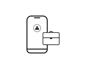 Employment suitcase icon vector symbol design illustration.