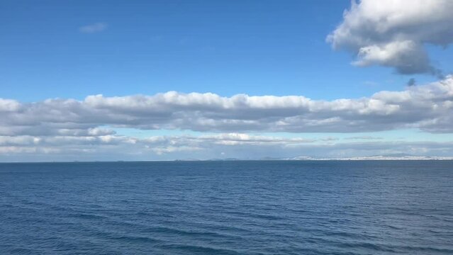 Huge body of ocean or sea in a rainy day