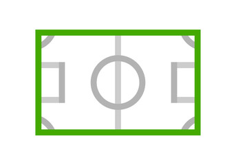 Football field outline icon top view vector design