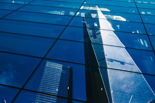 Reflection of the Freedom Tower in New York City, USA