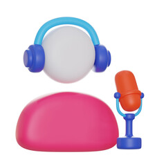 podcast 3d icon illustration. 3d online business rendering 