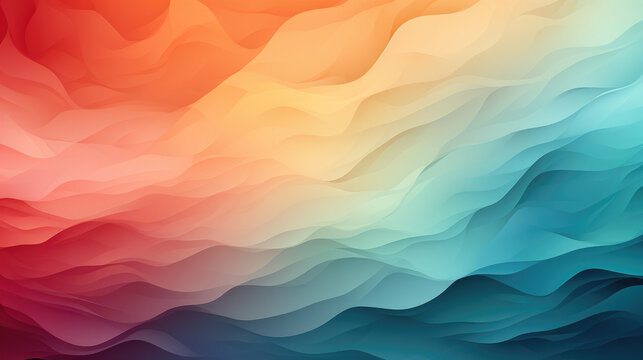 Orange teal green pink abstract gradient background, grainy wallpaper, generative AI