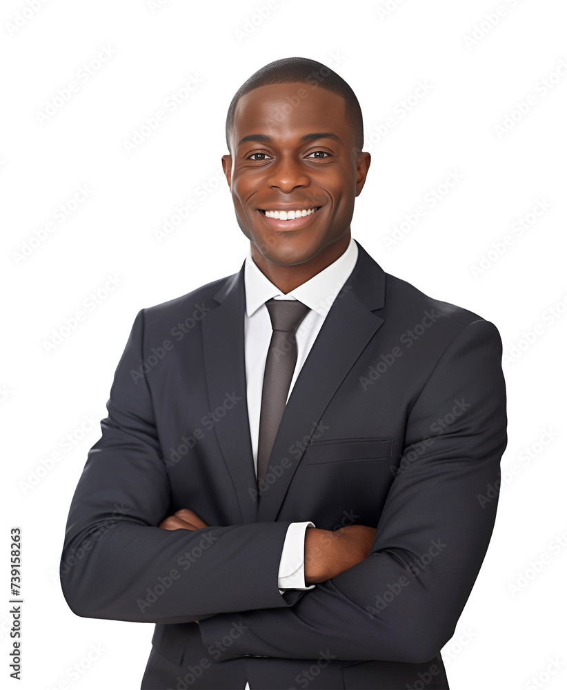 Wall mural african american businessman isolated on transparent background