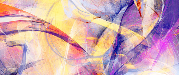 Abstract bright multicolor composition. Modern dynamic background. Fractal artwork for creative graphic design