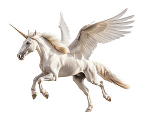 Obraz na płótnie Canvas Pegasus Flying Isolated on Transparent Background 