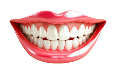 Mouth Grinning Teeth Isolated on Transparent Background
