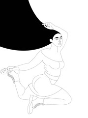 sketch of a beautiful woman on a white background outline of a woman coloring page with a woman outline of a girl in a short skirt