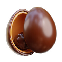 Chocolate eggs 3d icon isolated White Background 3d rendering