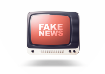 Vintage television broadcasting fake news