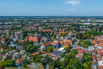 Die kreisfreie Stadt Memmingen im Unterallgäu im Luftbild, Blick zur westlichen Innenstadt