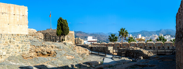 San Miguel castle in the sunny morning in Almunecar, Spain