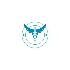Caduceus logo isolated on white background
