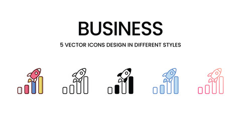 Business Icons set. Suitable for Web Page, Mobile App, UI, UX and GUI design, vector stock illustration