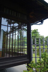 日本の四国、香川県、高松にある玉藻公園の披雲閣。たまも公園にある古い日本建築の家屋。