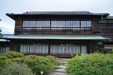 日本の四国、香川県、高松にある玉藻公園の披雲閣。たまも公園にある古い日本建築の家屋。