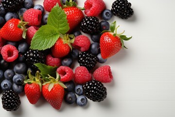 Obraz premium mixed fresh berries fruits professional advertising food photography