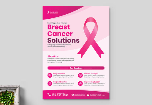 Breast Cancer Awareness Poster Layout Flyer