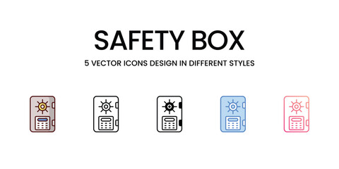 Safety box Icons set. Suitable for Web Page, Mobile App, UI, UX and GUI design, vector stock illustration