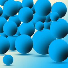 3D background of smooth blue bubbles vector file
